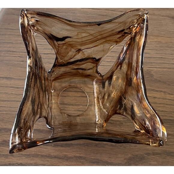 Vetraio Amber Toffee Shade Replacement Hand Blown Glass Brown Swirl - Picture 9 of 9